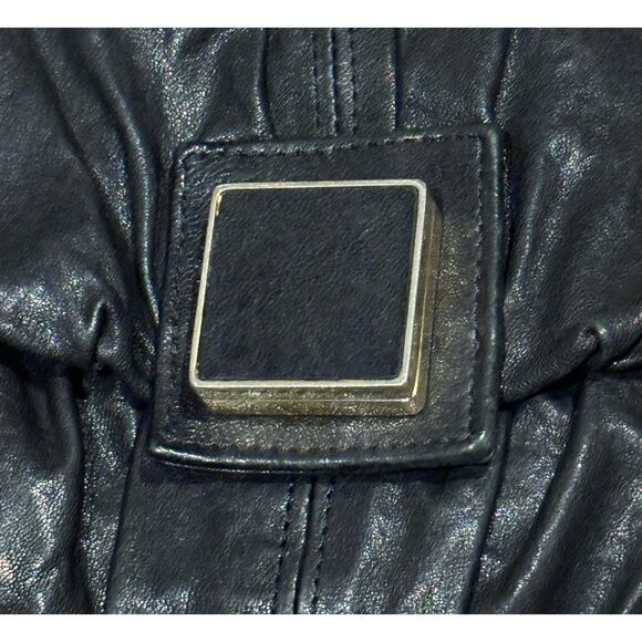 Gustto soft black leather shoulder back with gold hardware and strap - Picture 8 of 12